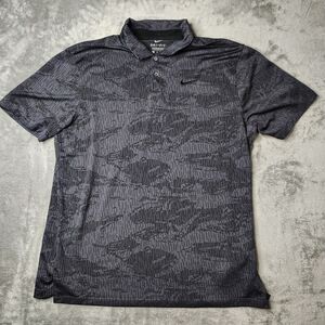 Nike Men's Dri-FIT Heathered Charcoal Gray Polo